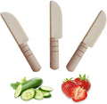 3 PCS Wooden Kids Safe Cutting Knife, Children's Kitchen Tools for Cooking, Veggies, Fruits, Salad, Cake (For 2-10 Years Old)
