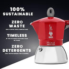 Bialetti - Moka Induction, Moka Pot, Suitable for all Types of Hobs, 2 Cups Espresso (2.8 Oz), Red