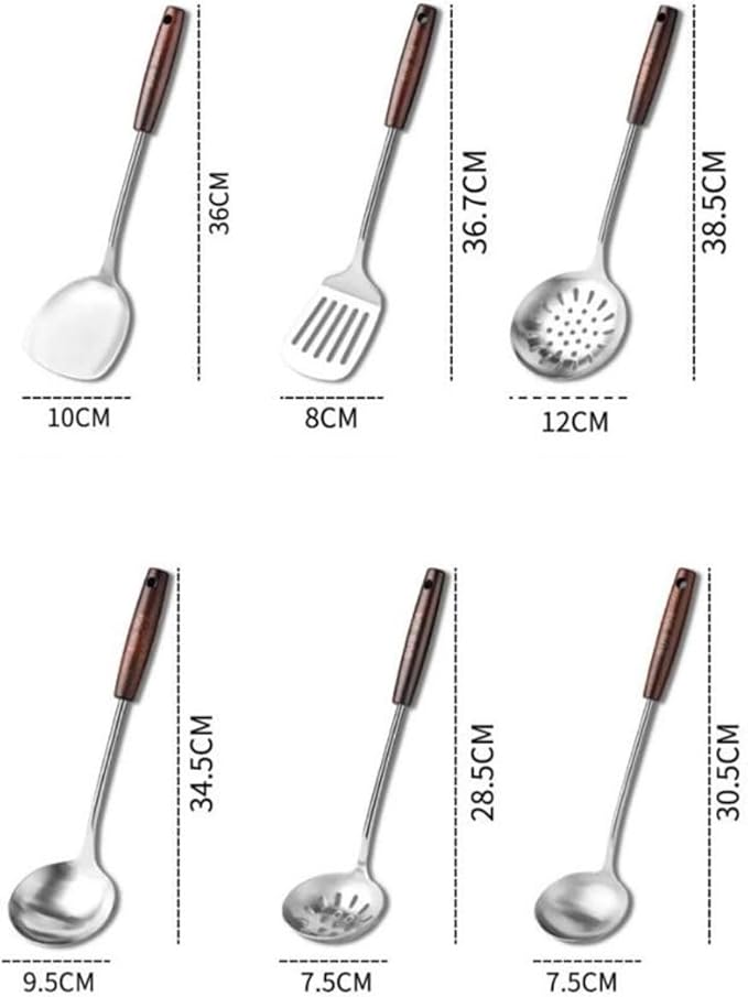 Kitchen Utensils Set，Cooking Utensils Kitchen Tools Gadgets Spoons for Cooking Spatulas Stainless Steel Cooking Utensils Spatulas Spoons 6 Pieces Sets