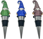 Gnome Wine Bottle Stoppers Set of 3 - Reusable Universal Bottle Stopper Silicone Saver Handmade Glass Unique Gifts Holiday Bar Wedding - Three Colors!
