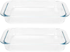 1.5-Quart Tempered Glass Oblong Baking Dishes, Set of 2
