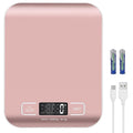 Digital Shipping Scale,Stainless Steel Panel, Accurate Portable Postal Scale for Packages, Small Business,Kitchen, Food, Handmade, Liquids, and Boutique (Rose Gold Rechargeable(10kg/1g))