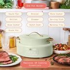 10-in-1 Electric Multi-Cooker, 6 Quart Programmable Cooking Pot with Digital Display, Nonstick Interior, One-Touch Controls, Multi-Function Kitchen Appliance (Sage Green)