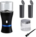Spacenight Electric Herb Grinder COMPACT for Flower Buds, USB-Rechargeable, 2pcs 1.7oz Glass Herb Chamber - Ideal for Everyday Carry
