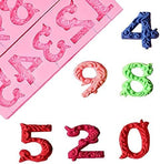 OBTANIM Silicone 3D Number 0-9 Alphabet A-Z Embossed Letter Fondant Chocolate Molds for Birthday Cake Decorating DIY Baking