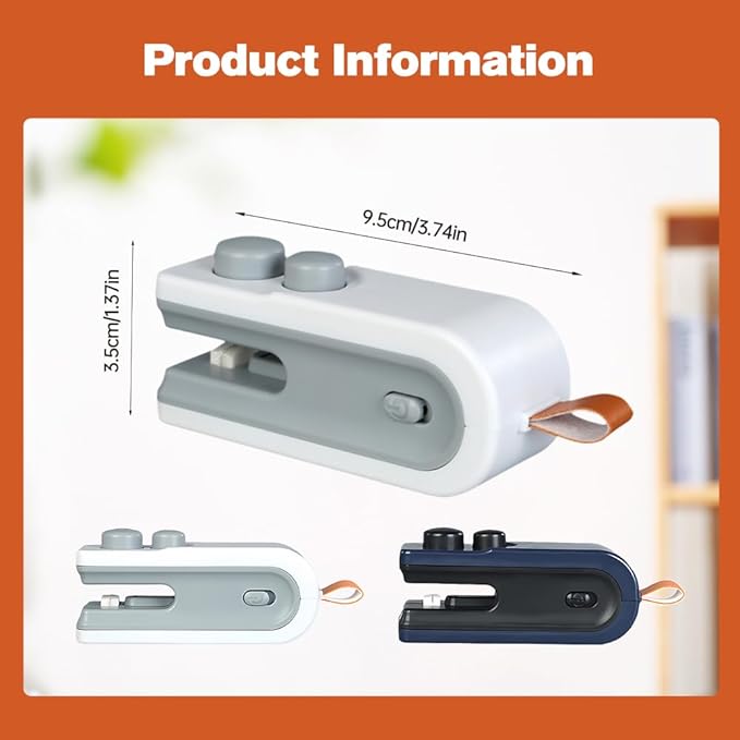 Mini Bag Sealer, 2026 New 2 in 1 Magnetic Food Sealer, USB Rechargeable Chip Bag Sealer Heat Seal Tool, Portable Handheld Snack Sealer Bag Sealing Machine for Snacks and Vegetables (White)