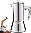 2 Cup Thickened 304 Stainless Steel Moka Pot Stovetop Espresso Maker Cafeteras Italian Percolator Espress Makers Capable Greca Mocha Coffee Machine for Induction Home and Camping 100ml 3.4oz