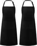 Syntus Apron for Men Women, Adjustable Cooking Kitchen Chef Aprons with 2 Pockets, Cotton/Polycotton/Polyester