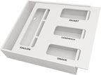 SpaceAid Bag Storage Organizer for Kitchen Drawer, Bamboo Organizer, Compatible with Gallon, Quart, Sandwich and Snack Variety Size Bag (1 Box 4 Slots), White
