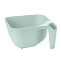 Tovolo Elements Square Colander with Handle Strainer Basket for Pasta Fruit Berries Veggies, Easy to Clean BPA Free Heat Resistant Plastic Colander with Spout 3 Quart Kitchen Strainer, Blue Haze