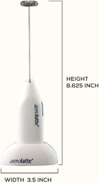 Aerolatte Milk Frother with Counter Stand, The Original Steam-Free Frother, Ivory, Batteries Included