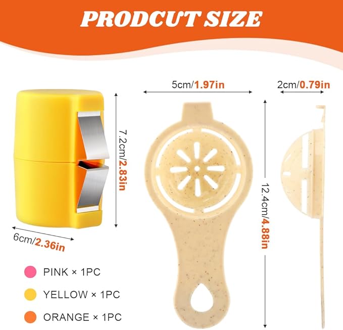 3pcs Egg Shell Opener & 1 Egg Separator,Eggs Cracker Tool for Rawegg,Handheld Eggshell Cutter Hard Boiled Eggs Breaker Yolk White Separator for Cooking Camping Kitchen Gadgets