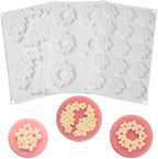 6-Cavity Flower Shape 3D Silicone Mold for Baking Cakes Mousse Dessert Pastry Mold Cake Decoration Cheesecake Ice Cream Mould (Cloud Flower M_11.84 X7 X0.32 inch)