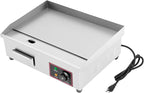 22 Inch Commercial Electric Griddle Flat Top, 110V 1.6KW Grill Hot Plate BBQ Countertop, Stainless Steel Electric Table Stove Fry Pan Adjustable Suitable For Kitchen, Steak Restaurants