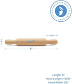 Wooden Mini Rolling Pin, 5 Inches Long, Pack of 50, Great for in The Kitchen and Crafting by Woodpeckers