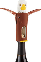 True Zoo Bald Eagle Corkscrew Wine Opener, Winged Design with Easy Grip Soft Touch Wings, Stainless Steel and Plastic with Sharp Screw for Wine Bottles, Home Bar, Kitchen, Novelty Gifts