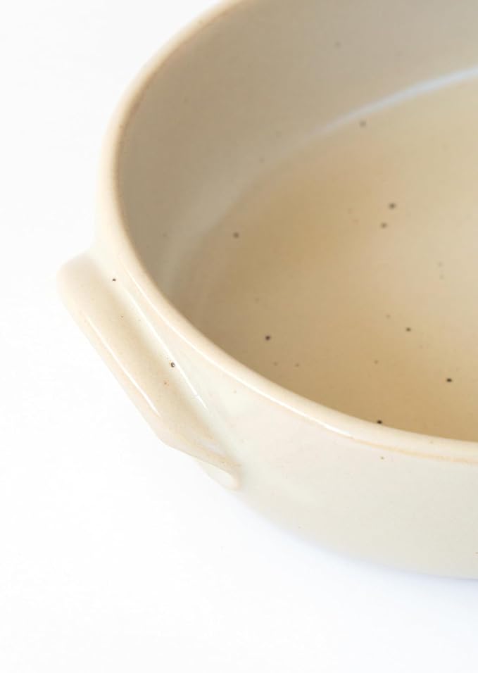 Banko Ware Au Gratin Dish, Large, Diameter Approx. 11.8 inches (30 cm), Heat Resistant, Pottery, Oven Safe, Direct Fire, Microwave, Dishwasher Safe, Beige, Made in Japan