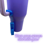 Hydro Style Tumbler Opening Tool, Plastic Lid Removal Tool with Chain and Handle Clip (Blue Sparkle)