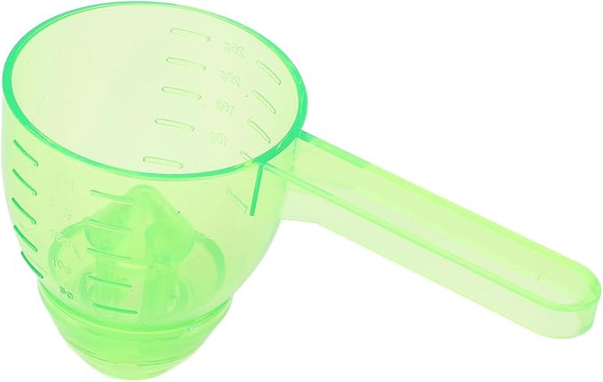 Asixxsix Measuring Scoop, Spill Proof Funnel Design Powder Funnel, Kitchen Measuring Tool with Scale for Seasoning Camping Baking Supplements Dishwasher Safe Food Grade ABS Material (Green)