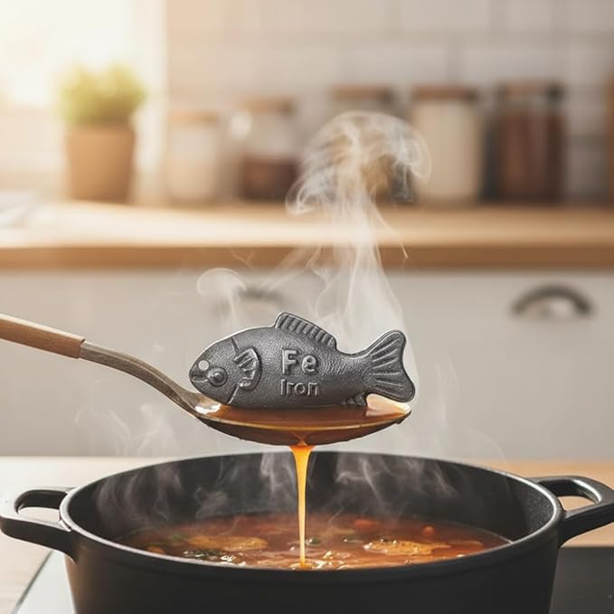 Iron Fish for Cooking, 2-Pack Reusable Natural Sources of Iron Ingot for Daily Iron Supplement, Iron Cooking Tool to Add Iron to Food & Water, Ideal for Anemia, Vegans