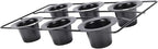 6 Cup Popover Pan, Non Stick Carbon Steel Bakeware for Baking Popovers Muffins, with Wire Rack for Even Baking and Easy Cleanup