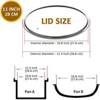 Glass Lids for Pots and Pans, 8, 11, 12, 12.6 Inch Pan Covers for Cookware, Tempered Glass Lid for Replacement, Dishwasher Safe & Microwave Oven Safe (11 Inch)