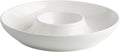 LEHAHA Ceramic Chip and Dip Serving Set, 12 Inch Large porcelain Divided Bowls Set for Salsa, Veggies, Dip, Appetizers, Snacks, Candy, Fruits-Relish Trays for Parties and Entertaining, White