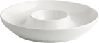 LEHAHA Ceramic Chip and Dip Serving Set, 12 Inch Large porcelain Divided Bowls Set for Salsa, Veggies, Dip, Appetizers, Snacks, Candy, Fruits-Relish Trays for Parties and Entertaining, White