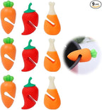 Silicone Pot Lid Lifter Set, Anti-Overflow Spill Stopper Kitchen Gadgets, Carrot Chili Gourd Shapes, Heat-Resistant, Multicolored, 9 Pieces