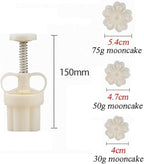 White Mold with 6 Petals 30g Mooncake Mould Hand Press Cookie Stamps, Cherry Blossom Flower Stamps, Mid-Autumn Festival Pastry Tool Pie Making, Cookie Stamps Baking Tools and Accessories
