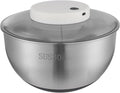 Electric Vegetable Dryer, Electric Salad Spinner Small Salad Spinner with USB Cable & Battery Indicator & Draining Basket in Kitchens 5.12 x 6.30 Inch(D*H) (Stainless Steel)