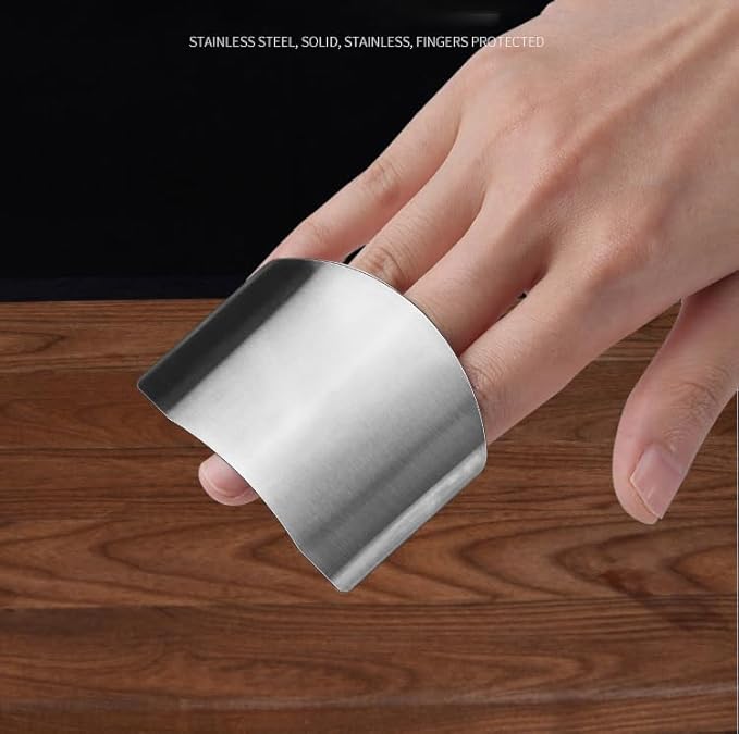 soputry Stainless Steel Finger Guard, Multifunctional Finger Protector for Cutting Food Slicing Finger Guard, Protector Avoid Hurting When Slicing and Dicing Kitchen (2Pcs)