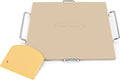 Unicook 12 Inch Square Pizza Stone for Oven and Grill, Oven Baking Stone for Bread, Cordierite Pizza Pan for Baking Crispy Bread, Pie and Cookies, Includes Carry Rack and Dough Scraper