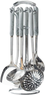 Ceramic Handles Cooking Tool Set Steel Kitchen Utensils Of Cookers Shovels Spoons Strainer(D)