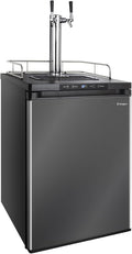 Kegco K309X-2 Keg Dispenser, 2 Faucet, Black Stainless Steel