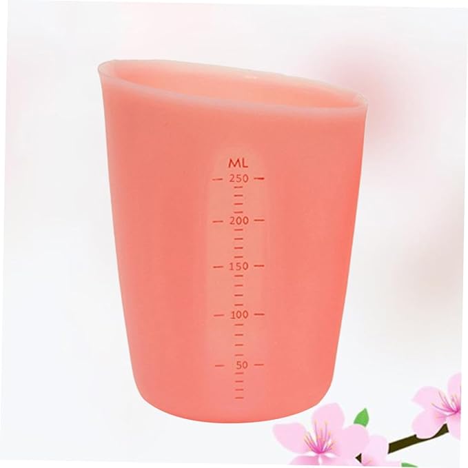 Unomor Diy Tool 250ml Silicone Milk Cup Measuring Cup Double Scale for Baking Mixing Food-grade Silicone Random