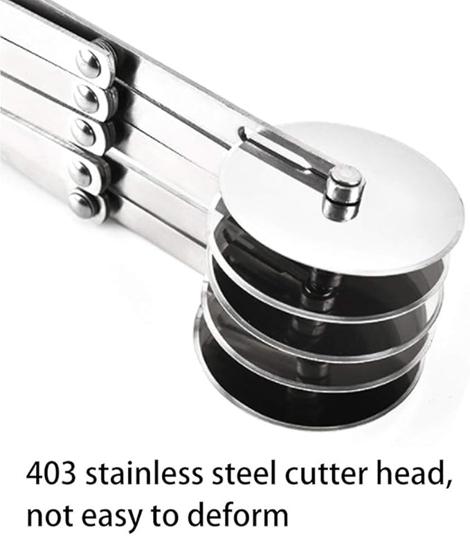 5 Wheel Pastry Cutter, Stainless Pizza Slicer, Expandable Pizza Slicer Multi-Round Pastry Knife Baking Cutter Roller Cookie Dough Cutter Divider
