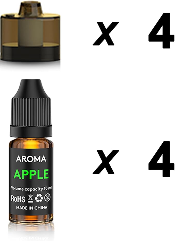 Cocktail Bubble Smoke Gun Accessories, 10ml, Includes 4 Contains, 4 Aromatic Flavor Oils, Apple Flavor