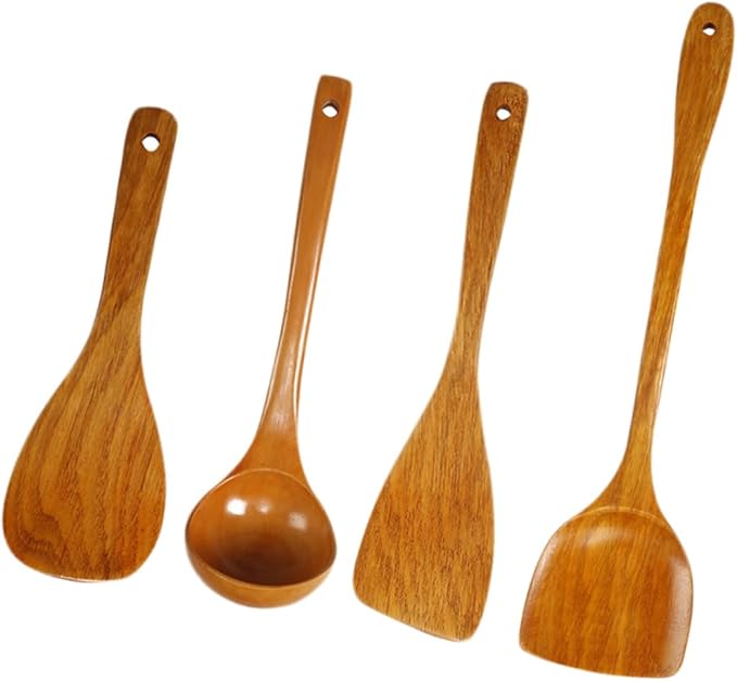 PRETYZOOM 1Set Utensil Set Kitchen Tools for Cooking Odorless for Non Stick Cookware Includes Spatula Spoon Turner and Ladle for Family