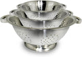 ExcelSteel Colander Set Stainless Steel | Nesting Design | Mirror Polished | Oversized Handles | 1-4 Quart, Set of 3