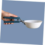 LABRIMP 2pcs Anti-hot Bowl Clip and Plate Clamp Set Non-slip Kitchen Gadget for Home Use Dark Blue Bowl and Saucer Holders Essential Cooking Tools for Safe Serving and Handling