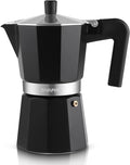 Sivaphe Aluminum Moka Pot 12 Espresso Cups, Percolator Espresso and Coffee Maker, Portable Stovetop Italian and Cuban Café Brewer for Home and Camping Black