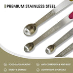 Mini Measuring Spoons Set, Tiny Stainless Steel Measure Teaspoons with Silicone Handle, Suitable for Small Amount of Dry or Liquid Ingredients and Spices (1/64, 1/32, 1/16, 1/8, 1/4 tsp)
