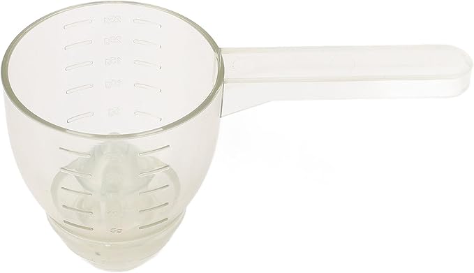 Asixxsix Measuring Scoop, Spill Proof Funnel Design Powder Funnel, Kitchen Measuring Tool with Scale for Seasoning Camping Baking Supplements Dishwasher Safe Food Grade ABS Material (White)