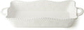Perlette Cream Large Rectangular Ceramic Baker – 19 x 10 Inch Scalloped Oven-to-Table Stoneware Bakeware with Beaded Rim – Elegant Farmhouse Bake Dish for Lasagna, Casseroles, and Hosting