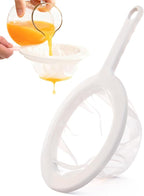 Fine Mesh Strainer with Handle, 80 Mesh, Plastic Juice Strainer after Juicing, Small Colander for Kitchen, Nylon Fine Sieve for Soy/Nut Milk, Yogurt, Coffee, Honey, Food, Tea Leaf Filter