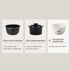 Joydeem Ceramic Rice Cooker FD20S-W, 4 Cups Uncooked Rice Cookers with Pure Ceramic Inner Pot, 24h Dealy Start, 2L, White