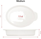 Glad Baking Dish Set, 3pc - Oval Stoneware Casserole Dishes for Oven and Microwave - Nesting Bakeware Set with Handles (11.5'', 10'', and 8.5''), Dishwasher Safe
