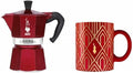 Bialetti Moka Expressi 3-Cup Red with Mug (Limited Edtion)