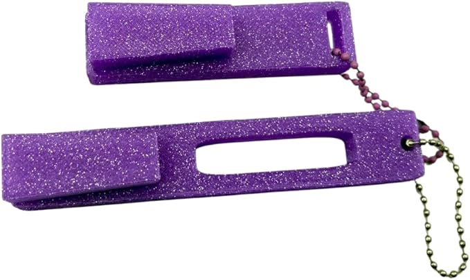 Hydro Style Tumbler Opening Tool, Plastic Lid Removal Tool with Chain and Handle Clip (Purple Sparkle)